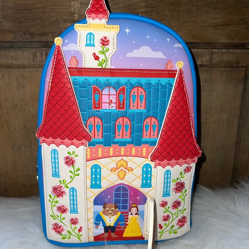 Her Universe Disney Beauty and the Beast Swinging Door Castle Mini Backpack